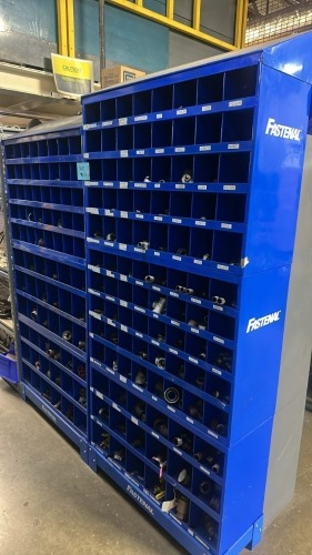 Lot (2) Fastenal Parts Cabinets With Asst&rsquo;d Coupling, Elbows, Tee, Caps, Plugs, Unions, Plugs,