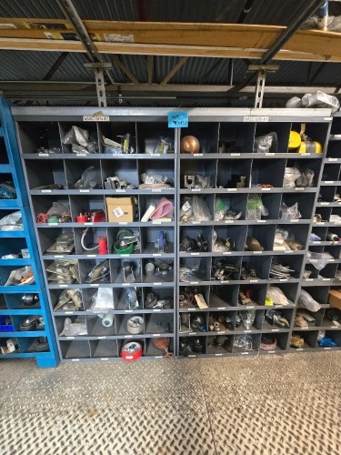 Lot of (2) Bins and Assorted Contents - Wheels, Valves, Gauges, etc.