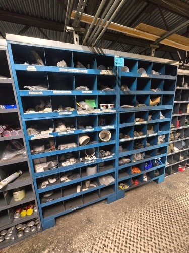 Lot of (2) Bins and Asssorted Contents - Plumbing Supplies, Indicators, etc.