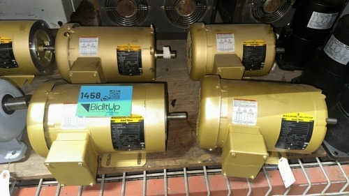 Lot (5) Asst&rsquo;d Baldor Motors, (1) 3 Hp, (2) 2 Hp, (1) 1.5Hp and (1) 1Hp
