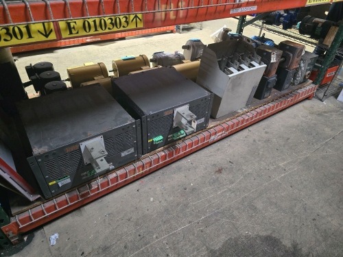 Assorted Contents of Bottom Shelf Row Half - Worm Gears, Power Regulators, Rectifiers