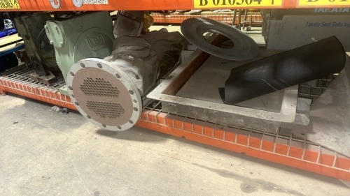 Lot Asst&rsquo;d cable terminal lug, L Clips, Conveyor Chain Link, LB-7 Gear Box, DryDeburr Parts, in 2 Shelf&rsquo;s