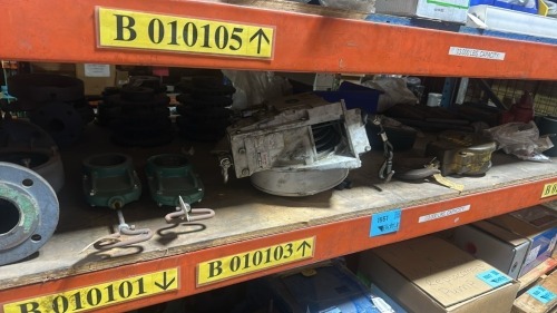 Lot Asst&rsquo;d Valves, Cylinder, Thermocouples, Drive Shafts, Light Bulbs , in 3 Shelf&rsquo;s