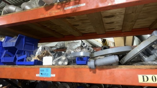 Lot Asst&rsquo;d Filter Tubes, Flange Gaskets, Sleeve Set 800 Series, 0-rings, Valves, Steam Trap Replacements, Heat Controls, Spare Parts for Equipment, in 4 shelf&rsquo;s
