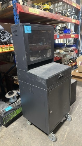 Global Mobile Computer Cabinet and (2) VMP Video Mount Lock Boxes
