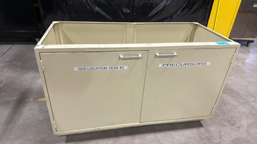 LOT 2-DOOR LAB CABINET. 48&rdquo; L x 21 1/2&rdquo; D x 29 1/2&rdquo; H