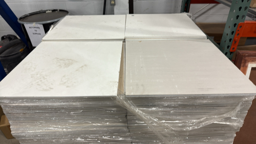 LOT (2) PALLETS OF GRIDSTONE GOLD BOND CEILING PANELS, 1/2&rdquo; x 2&rdquo; x 2&rdquo;