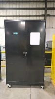 ULine Storage 4 Shelf Cabinet 48"x18"x78" (LxDxH) and Rolling Cart
