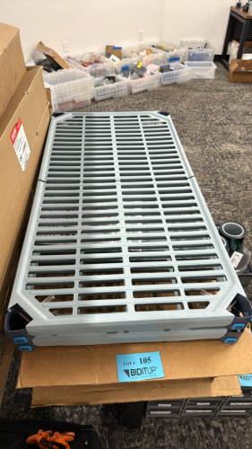 LOT (2) ULINE H-6211 36&rdquo;x18&rdquo; VENTED PLASTIC SHELVES