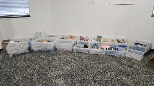 Misc. Totes of Computer and Electronics Parts and Supplies - Wiring, Modules, Fuses, etc.