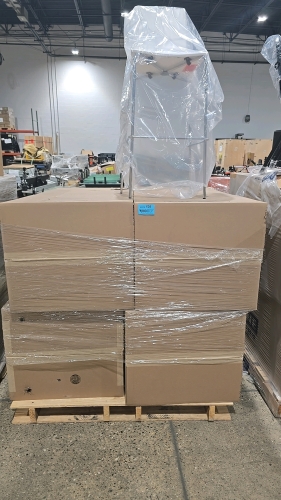 (4) Global Industries B-Straight Chrome Frame White Chairs - NEW IN BOX, UNUSED