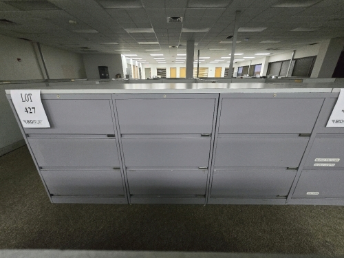 (6) Sections of 30"x18"x42" Drawers and Wooden Top