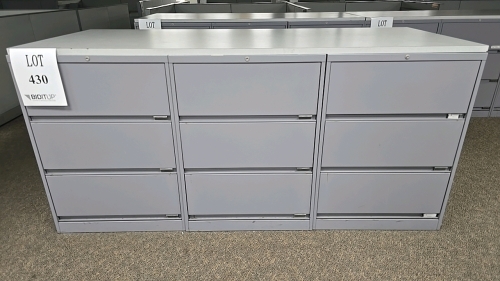 (6) Sections of 30"x18"x42" Drawers and Wooden Top