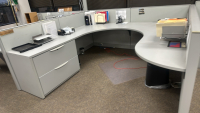 3- PERSON HAWORTH MODULAR WORK STATIONS - 3