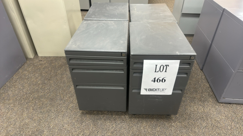 LOT (4) MOBILE 3- DRAWER PEDESTAL FILES