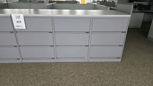 (6) Sections of 30"x18"x42" Drawers and Wooden Top