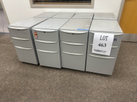 LOT (8) HAWORTH MOBILE 3- DRAWER PEDESTAL FILES