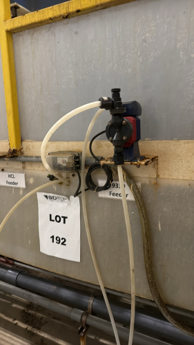 LOT (15) Chemical Dosing Pumps with Multiple Feeders for HCL, Nickel, Copper ON ONE SIDE OF THE PLASTIC CHROME LINE (LOCATION: PLANT 5, 48668 Alpha Dr, Wixom, MI 48393)