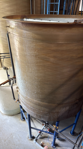 BELDING TANK TECHNOLOGIES 3,069 GAL TANK WITH STAND Item type: Industrial Holding TankMake: Belding Tank TechnologiesYear: 2017Capacity: 3,069 US GallonsDesign Pressure: AtmosphericSpecific Gravity: 1.2 maxTemperature: AmbientINTERIOR RESIN:: Derakane 44