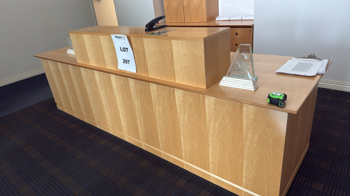 LOT 10' FT LONG RECEPTION DESK WITH CREDENZA AND BOOKCASE (LOCATION: PLANT 3, 29883 BECK RD, Wixom, MI 48393)