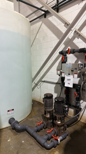 AQUAFINE 12119 ULTRAVIOLET DISINFECTION UNIT WITH (2) PUMPS AND ASSMANN 3000 GAL TANK, (LOCATION: PLANT 5, 48668 Alpha Dr, Wixom, MI 48393)