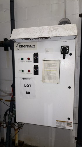 FRANKLIN VARIABLE FREQUENCY DRIVE CONTROL SYSTEM (LOCATION: PLANT 5, 48668 Alpha Dr, Wixom, MI 48393)Item type: Control PanelMake: Franklin Electric Control SystemsEnclosure Type: Indoor Wall-MountedNumber of Circuits/Controls: 2 Motor ControlsMaterial: 