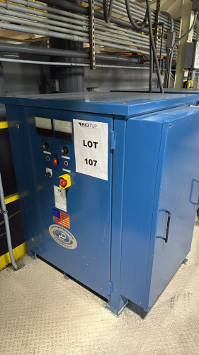 DYNAPOWER INDUSTRIAL RECTIFIER WITH POWER BOX Make: DynapowerSerial Number: 503320-006-004Input Voltage: 480 VoltsOutput Voltage: 12 VoltsInput Current (Amps): 62 AmpsOutput Current (Amps): 3000 AmpsINPUT Frequency (Hz): 60 HzINPUT Phase: 3Power Input (KV