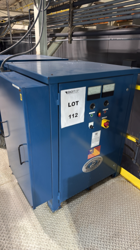 DYNAPOWER INDUSTRIAL RECTIFIER WITH POWER BOX Make: DynapowerSerial Number: 503320-002-001Input Voltage: 480 VoltsOutput Voltage: 8 VoltsInput Current (Amps): 48 AmpsOutput Current (Amps): 3000 AmpsINPUT Frequency (Hz): 60 HzINPUT Phase: 3Power Input (KVA