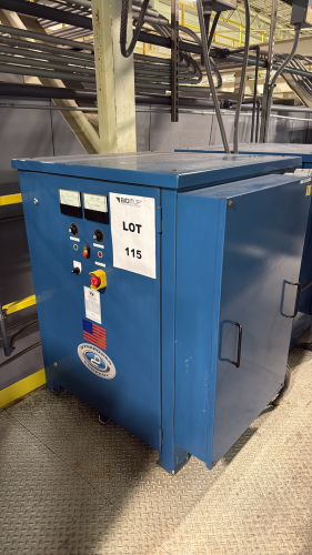 DYNAPOWER INDUSTRIAL RECTIFIER WITH POWER BOX Make: DynapowerSerial Number: 503320-006-005Input Voltage: 480 VoltsOutput Voltage: 12 VoltsInput Current (Amps): 62 AmpsOutput Current (Amps): 3000 AmpsINPUT Frequency (Hz): 60 HzINPUT Phase: 3Power Input (KV