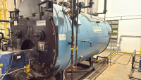 BURNHAM 3L-150-50-G-PF COMERCIAL BOILER WITH THE C4-G-25 POWER FLAME BURNER, AND BIOILER FEED TANK, APPROX. 14'FT LONG x 6'FT W (LOCATION: PLANT 5, 48668 Alpha Dr, Wixom, MI 48393)Item type: Industrial BoilerMake: Burnham - 4