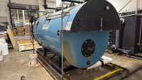 BURNHAM 3L-150-50-G-PF COMERCIAL BOILER WITH THE C4-G-25 POWER FLAME BURNER, AND BIOILER FEED TANK, APPROX. 14'FT LONG x 6'FT W (LOCATION: PLANT 5, 48668 Alpha Dr, Wixom, MI 48393)Item type: Industrial BoilerMake: Burnham - 6
