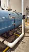 BURNHAM 3L-150-50-G-PF COMERCIAL BOILER WITH THE C4-G-25 POWER FLAME BURNER, AND BIOILER FEED TANK, APPROX. 14'FT LONG x 6'FT W (LOCATION: PLANT 5, 48668 Alpha Dr, Wixom, MI 48393)Item type: Industrial BoilerMake: Burnham - 10