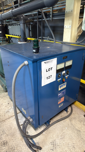 Rapid Power Corporation RECTIFIER WITH POWER BOX Make: Rapid Power CorporationSerial Number: 65854-002-014AC Input Voltage: 460 VoltsAC Input Amperage: 63 AmpsAC Input Frequency: 60 HzAC INPUT Phase: 3DC Output Voltage: 12 VoltsDC Output Amperage: 3000 A