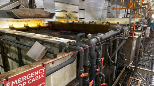 LOT PLASTIC CHROME PLATED LINE TANKS, Plastic and Metal Construction, Emergency Stop Cable, Piping and Valves Included, (59 TANKS) (LOCATION: PLANT 5, 48668 Alpha Dr, Wixom, MI 48393)