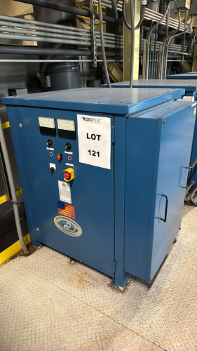 DYNAPOWER INDUSTRIAL RECTIFIER WITH POWER BOX Make: DynapowerSerial Number: 503320-006-001Input Voltage: 480 VoltsOutput Voltage: 12 VoltsInput Current (Amps): 62 AmpsOutput Current (Amps): 3000 AmpsINPUT Frequency (Hz): 60 HzINPUT Phase: 3Power Input (KV