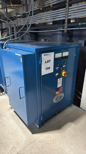 DYNAPOWER INDUSTRIAL RECTIFIER WITH POWER BOX Make: DynapowerSerial Number: 503320-002-003Input Voltage: 480 VoltsOutput Voltage: 8 VoltsInput Current (Amps): 48 AmpsOutput Current (Amps): 3000 AmpsINPUT Frequency (Hz): 60 HzINPUT Phase: 3Power Input (KVA