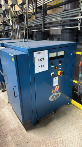 DYNAPOWER INDUSTRIAL RECTIFIER WITH POWER BOX Make: DynapowerSerial Number: 503320-001-002Input Voltage: 480 VoltsOutput Voltage: 12 VoltsInput Current (Amps): 62 AmpsOutput Current (Amps): 3000 AmpsINPUT Frequency (Hz): 60 HzINPUT Phase: 3Power Input (KV