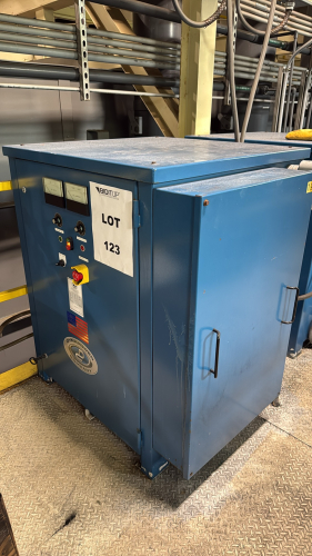 DYNAPOWER INDUSTRIAL RECTIFIER WITH POWER BOX Make: DynapowerSerial Number: 503320-006-003Input Voltage: 480 VoltsOutput Voltage: 12 VoltsInput Current (Amps): 62 AmpsOutput Current (Amps): 3000 AmpsINPUT Frequency (Hz): 60 HzINPUT Phase: 3Power Input (KV