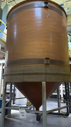 BOLDING 6,160 GAL TANK WITH MIXER POWER BOX AND STAND Item type: Storage Tank SystemMake: Belding Tank TechnologiesModel: C-OKV-10-6160Capacity: 6,160 U.S. GallonsPRODUCT: Copper PlateTemperature Rating: 140&deg;F DESIGN PRESSURE: AtmosphericSpecific Gravity: