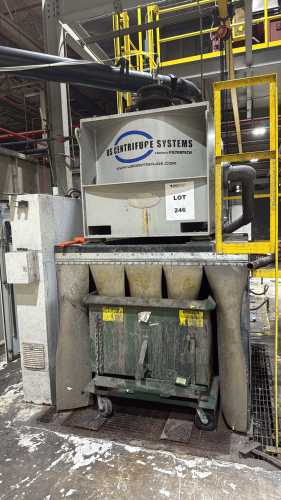 US Centrifuge Systems A560 Industrial Centrifuge, WITH CONTROL PANEL, 61"LONG x 40"WIDE (centrifuge only)Item type: Industrial Centrifuge SystemMake: US Centrifuge SystemsModel: A560Serial Number: AA1029Supply Voltage: 480VAC/3PH/60HZControl Voltage: 24V