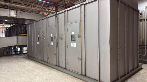 Fresh Air Supply House WITH 3 DOORS AND CONTROL PANEL, Natural Gas, 480V/3PH, Honeywell Controls, APPROX. 25' FT long x 127"W, (LOCATION: PLANT 3, 29883 BECK RD, Wixom, MI 48393)