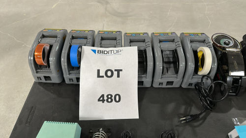 LOT OF (8) U.S. SOLID ASSORTED AUTOMATIC TAPE DISPENSERS, TO INCLUDE: U.S. SOLID JF-3000, U.S. JF-8000, ETC.