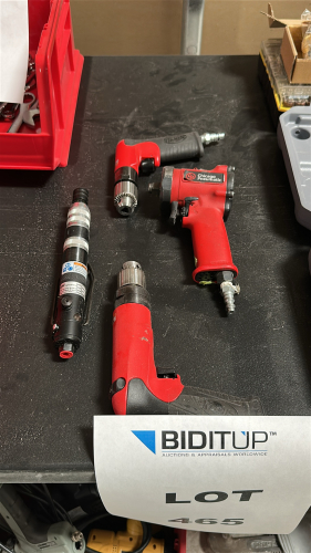 LOT OF (4) ASSORTED AIR DRILLS, TO INCLUDE: CHICAGO PNEUMATIC, SIOUX, INGERSALL RAND, ETC.