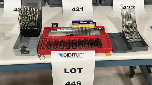 LOT OF ASSORTED METRIC DRILL BIT SETS, CUTTER TOOLING, TO INCLUDE: MILWAUKEE ANNULAR CUTTERS, IRWIN HANSON SPIRAL SCREW EXTRACTOR SET, ETC.