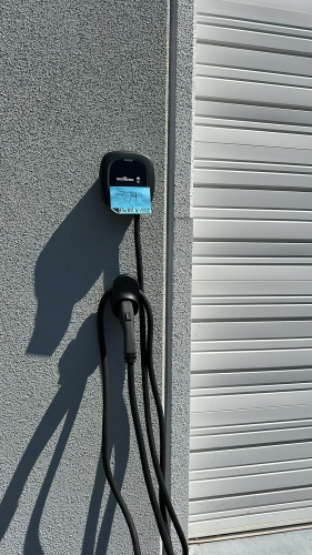 WALLBOX CHARGERS S.L. MOUNTED ELECTRIC VEHICLE CHARGER, OCPP, W/ 25ft CABLE, MODEL: PUP1-U-1-6-C-002 PULSAR PLUS, S/N: 603635