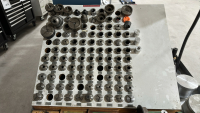 LOT OF ASSORTED LATHE TOOLING, W/ 2-DOOR METAL CABINET, TO INCLUDE: CONCENTRIC SPRING LOADED LIVE CENTERS, ASSORTED SIZED COLLETS, ROTARY CHUCKS, ETC. - 2
