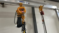 SPANCO 3-TON PORTABLE ALUMINUM GENTRY CRANE, MODEL: 3ALU1510, S/N: VJ1316-001, MFG DATE: 12/2017, TO INCLUDE: HARRINGTON 3-TON CRANE HOIST, CM SERIES 622 2-TON CRANE HOIST - 3