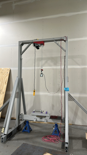 GENTRY CRANE MAGNETIC CABLE HOIST, W/ PUMP
