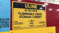 ULINE 90 GAL. FLAMMABLE LIQUID STOAGE CABINET, DIMENSIONS: 43" x 34" x 63", MODEL: H-2219S-R - 2