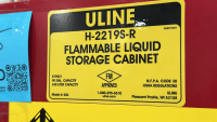 ULINE 90 GAL. FLAMMABLE LIQUID STOAGE CABINET, DIMENSIONS: 43" x 34" x 63", MODEL: H-2219S-R - 2
